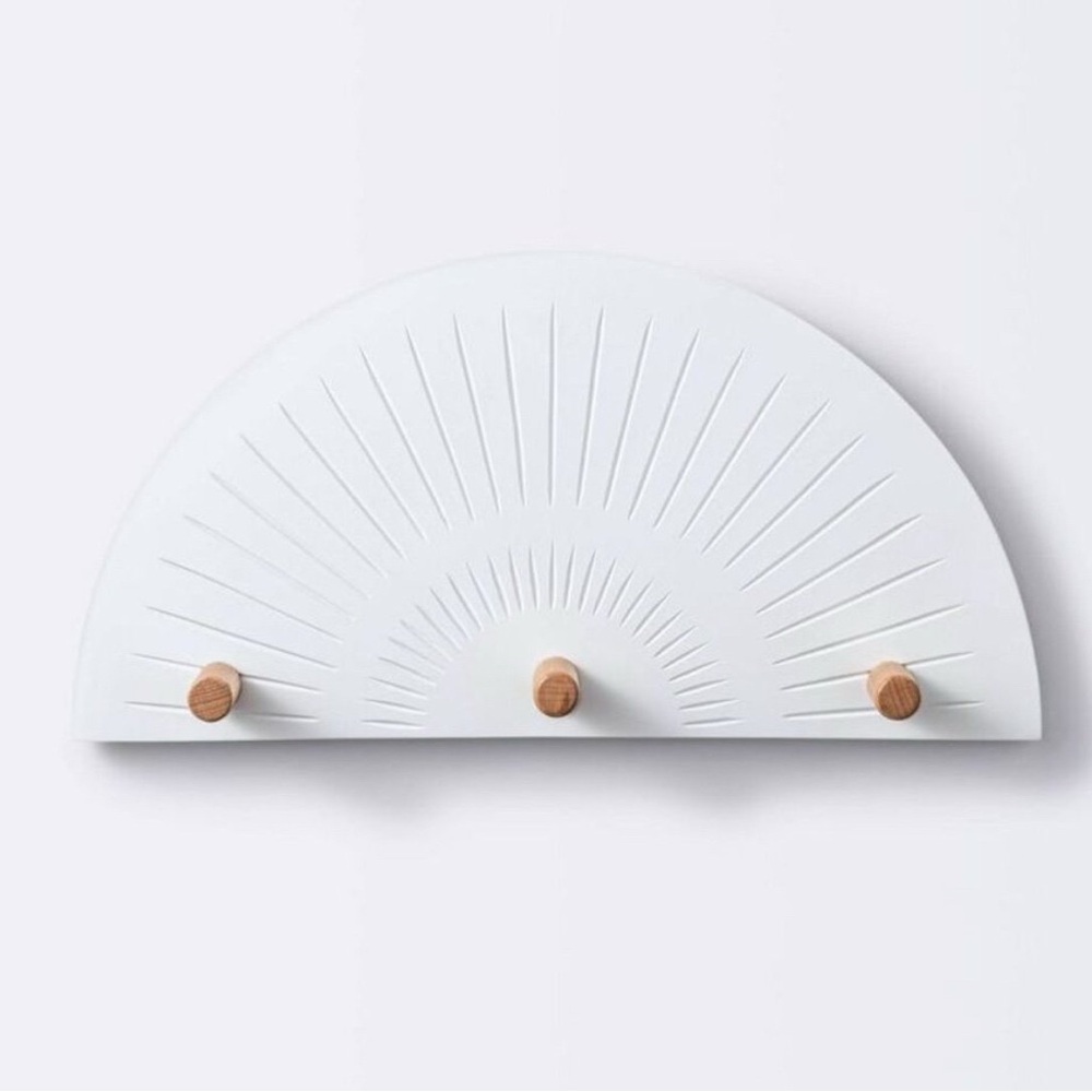 Cloud Island Wall-Mounted Wooden Hook Arched rail on white